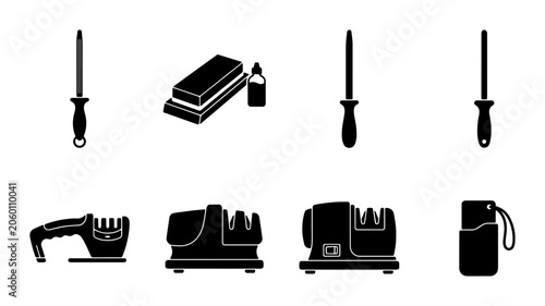 Fotografía Kitchen Knife Sharpening Tools Set, Precision Honing Steel, Whetstone Grinding K