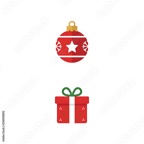 Christmas gift box with candy cane decoration.