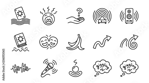 Slika na platnu Hand Drawn Icons: Music, Emotions, Ideas, and Concepts