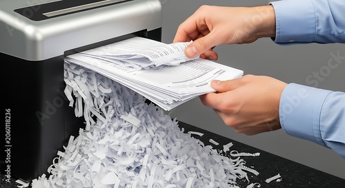 Document shredding process for secure paper destruction and confidentiality