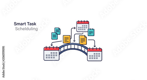 A digital illustration showing the process of organizing tasks and daily schedules
