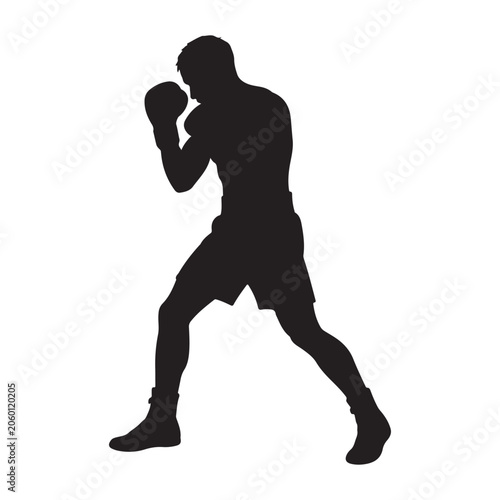 Silhouette of Young Man Running Sport Vector Illustration