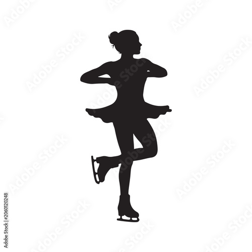 Yoga pose silhouette of woman girl vector illustration sport dance running runner athlete action black art person dancer sports illustration