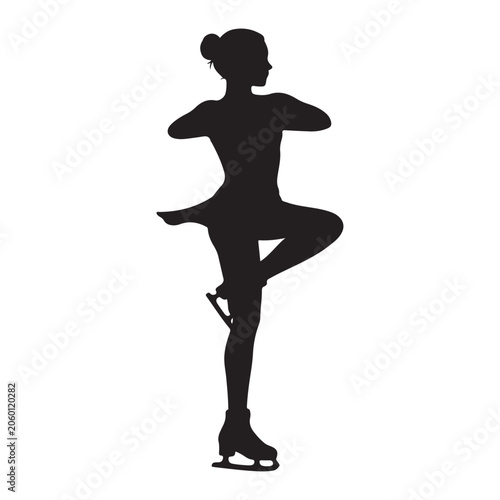 Yoga Pose Silhouette of Woman in Artistic Vector Illustration