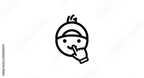Obraz na plátně Cartoon character with finger on lips.