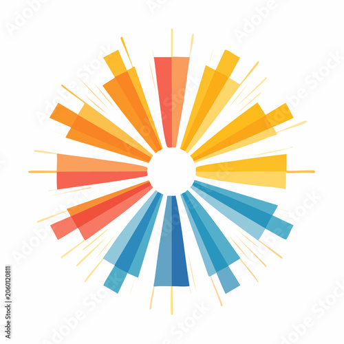 Abstract Radial Burst of Colors