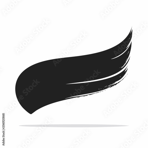 Black brush stroke wing shape