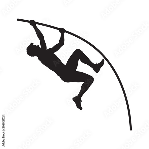 Silhouette of man and woman jumping, running and dancing sports vector illustration