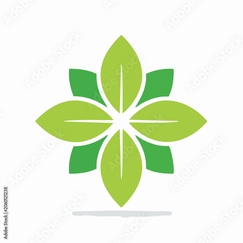 Green Leaf Flower Logo