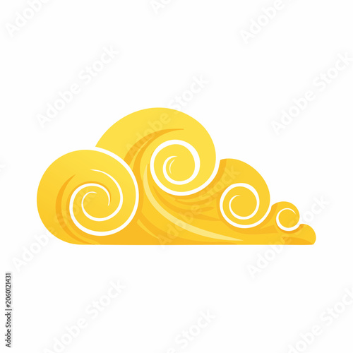 Stylized Golden Cloud with Swirls