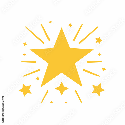 Yellow Starburst and Stars Illustration