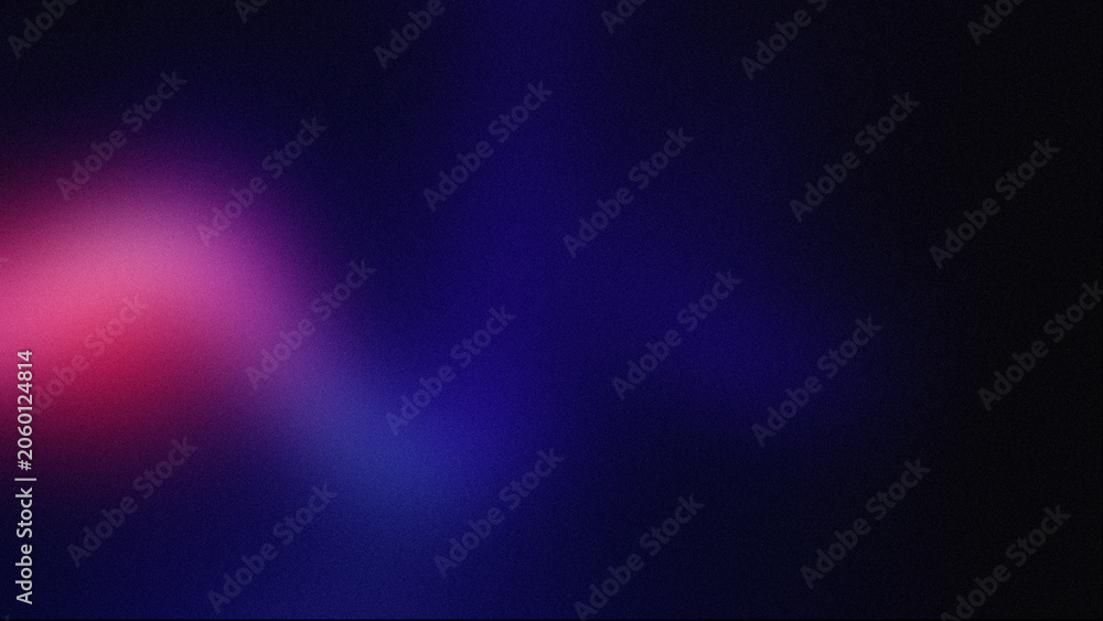 Fototapeta premium Abstract neon gradient background with vibrant pink and blue light leaks, soft blurry mesh texture on dark backdrop, modern cinematic lighting effect