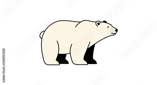 A polar bear standing on ground.