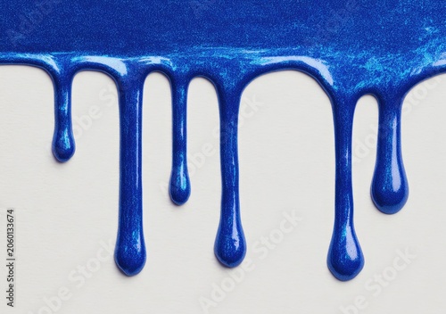 Vibrant Blue Liquid Dripping and Flowing Abstract Background.