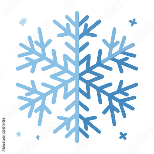 Blue Snowflake Illustration on White Background