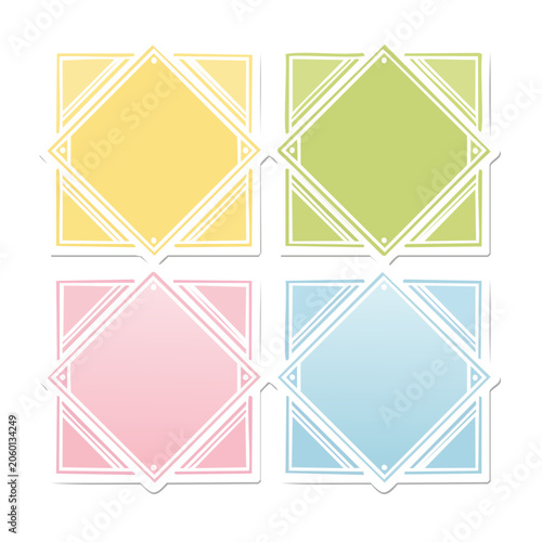 Colorful Geometric Diamond Frame Set