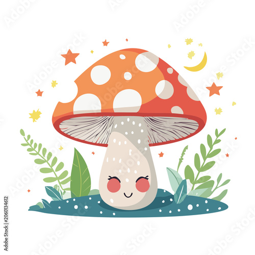 Flat design pumpkin with autumn leaves and sun rays