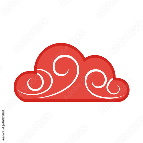 Red heart symbol flat design