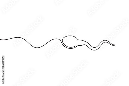 Bild auf Leinwand Sperm cell continuous line art minimalist outline icon for fertility concept
