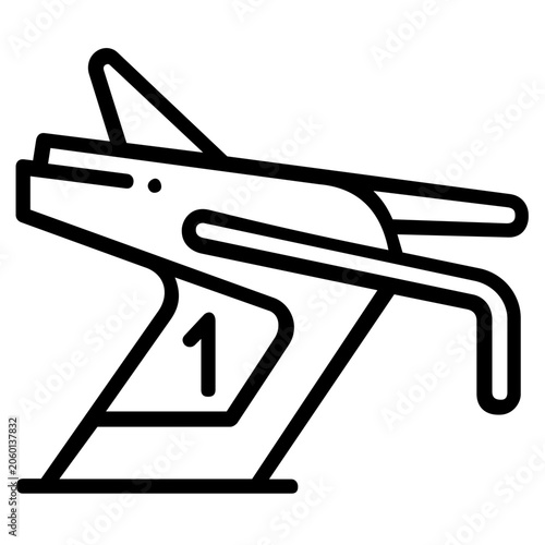 Swimming pool starting block line vector icon for professional aquatic competition and sports illustration. Flat minimalist scalable design perfect for athletic training and race tournament.