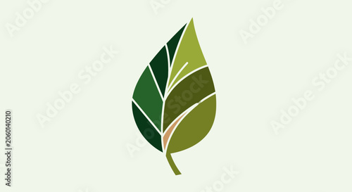 Stylized green leaf logo design for eco friendly and natural brand concepts