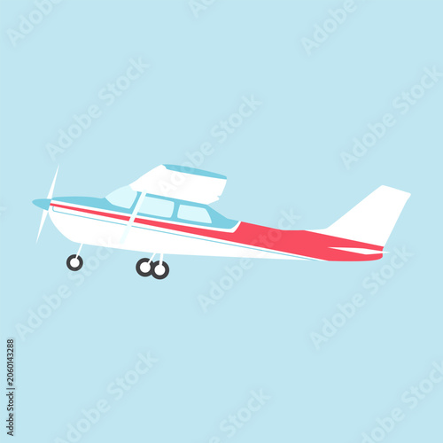 Airplane vector illustration. Airplane in flight