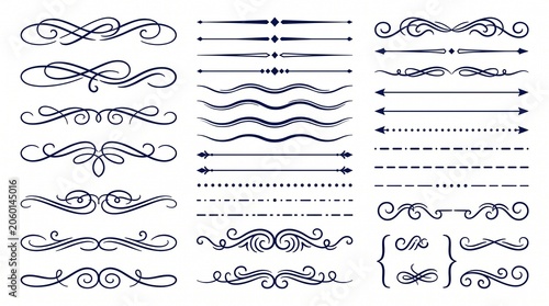 Collection of Decorative Flourishes and Dividers for Design