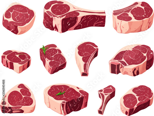 Premium butcher beef cuts collection