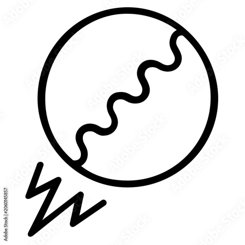 Minimalist small hollow ping pong ball vector icon illustration, table tennis round ball linear graphic symbol for athletic competition and gaming, professional sports gear equipment.