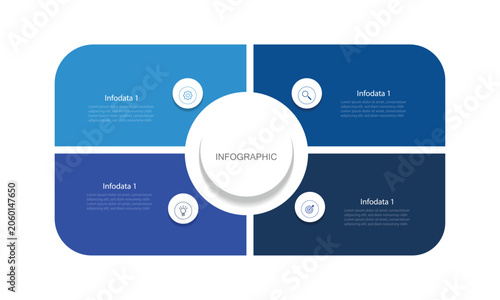 Infographic frame with 4 steps or options. Template for graph, diagram, presentations. 