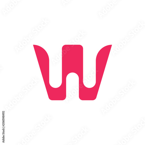 Rounded Minimalist W Letter Logo