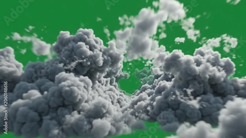 4K Realistic Clouds Rapidly Moving Toward Camera Green Screen Animation