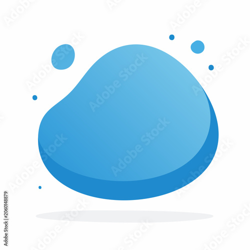 Abstract Blue Blob Shape with Small Bubbles