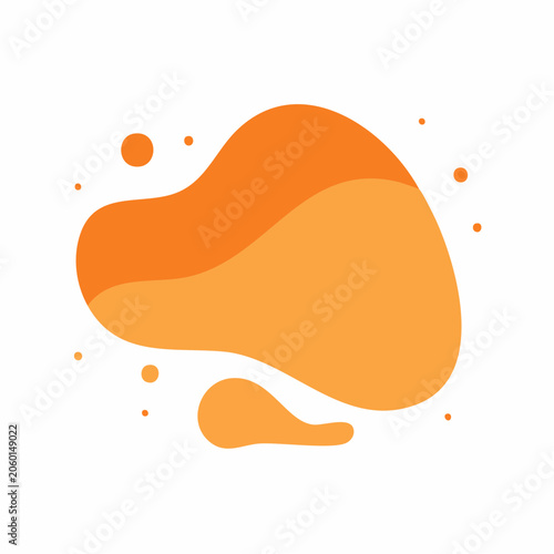 Abstract Orange Blob Shapes with Small Dots
