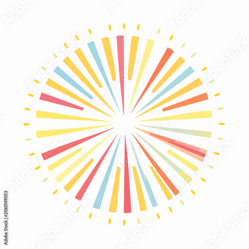 Colorful Burst of Light Rays