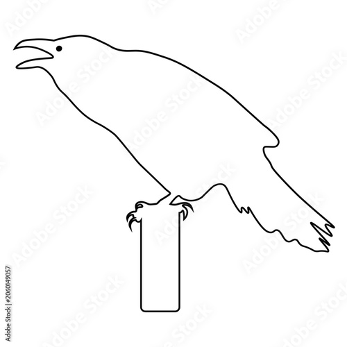 Crow Line Drawing.