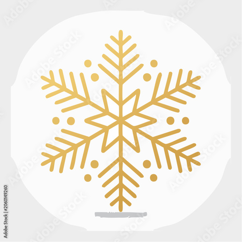 Golden Snowflake Icon