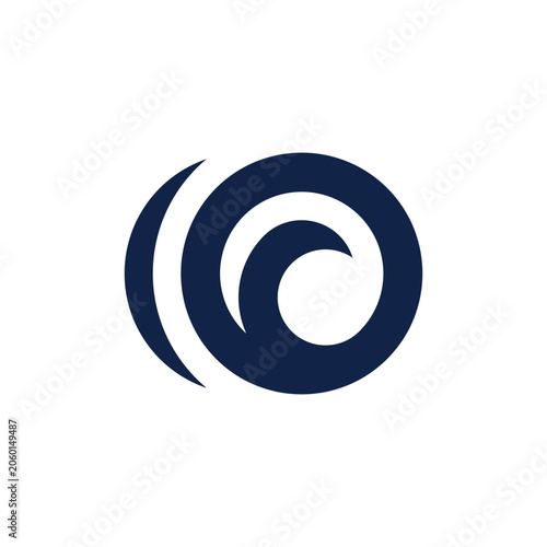 Circular Wave Water Simple Symbol Logo