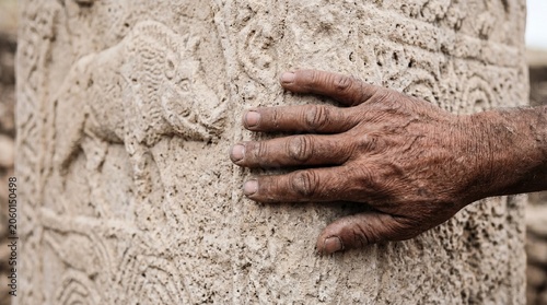 tired hands of a man