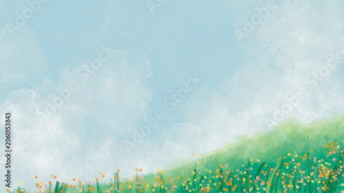 Dreamy Watercolor Meadow Background