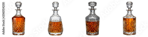 Photography Luxury Crystal Whiskey Decanters Set: Vintage Glass Liquor Bottles with Stoppers