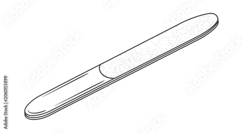 Single nail file isolated on white background manicure pedicure tool