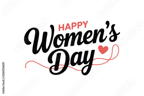 Happy women day celebration text graphic design with celebration