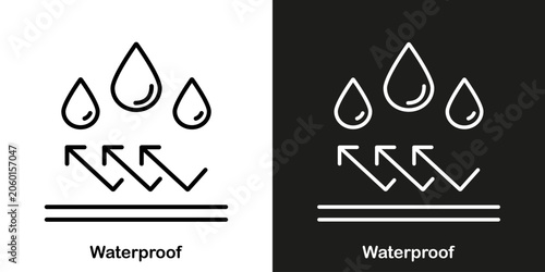 Obraz na płótnie Waterproof. Vector editable line icon on two backgrounds.