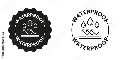 Bilde på lerret Waterproof stamp for material feature. Editable icon.