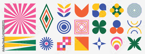 Obraz na plátně Abstract geometric vector elements set