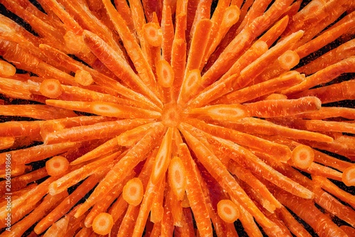 Close-up of vibrant orange sea anemone tentacles on rocky surface