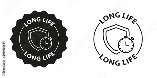 Fotografi Long life stamp for material features. Editable icon.