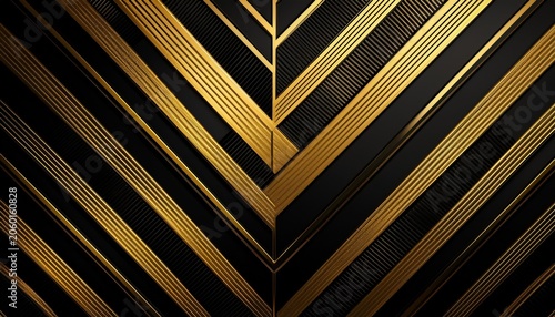 Generative Ai Black And Golden Luxury D Textured Background In Art Deco Style