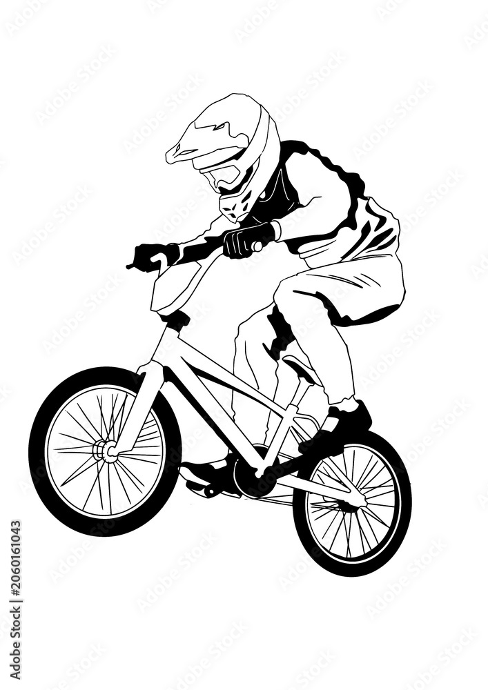 Naklejka premium boy riding a bicycle